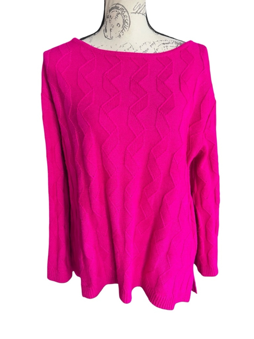LIVERPOOL Los Angeles Ribbon Cable Knit Sweater – Star Ruby sz large